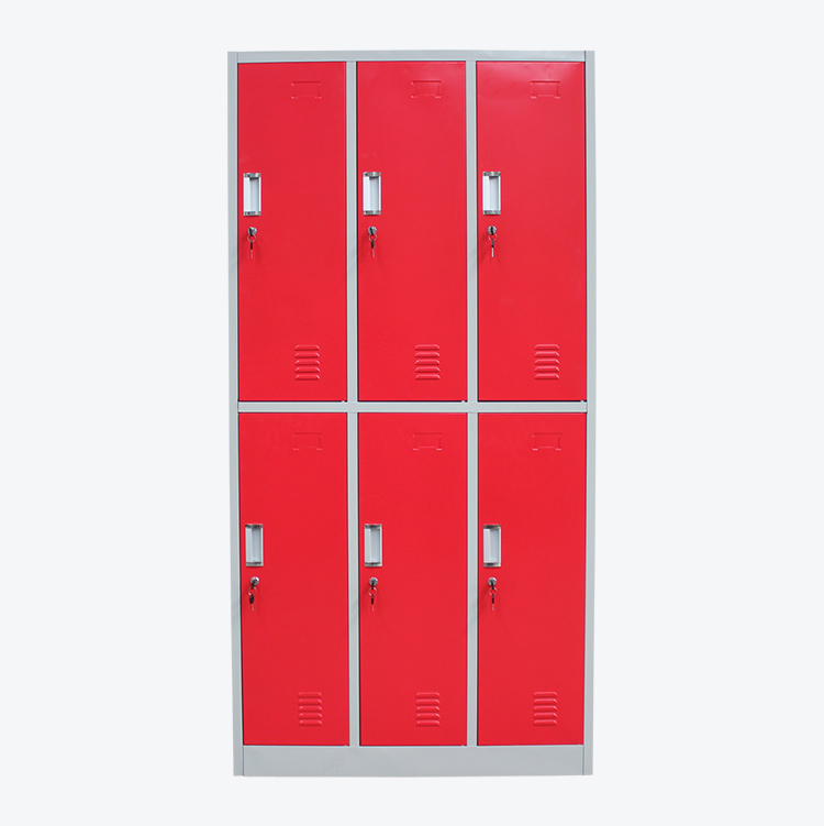 Modern School Gym Lockers Steel 6 Door Clothing Storage for Student