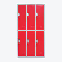 Modern School Gym Lockers Steel 6 Door Clothing Storage for Student