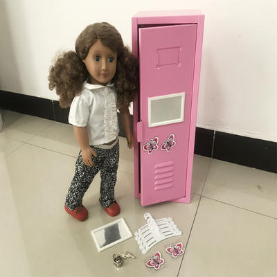 Dolly Baby Furniture American Girl Metal Mini Locker Cabinet For 18 Inch Doll